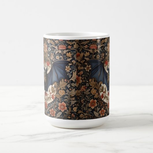 Flying Bat - Modern William Morris Floral Kaffeetasse (Mittel)