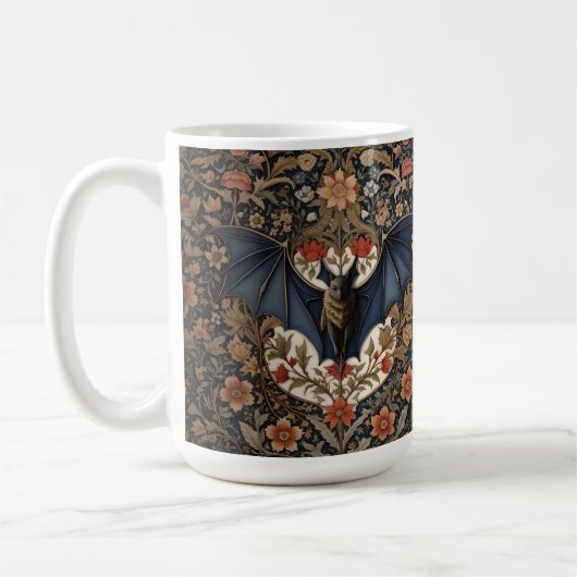 Flying Bat - Modern William Morris Floral Kaffeetasse (Links)