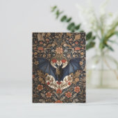 Flying Bat - Modern William Morris Floral Postkarte (Stehend Vorderseite)