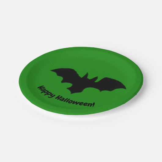 Flying Bat on Green Pappteller (Schrägansicht)