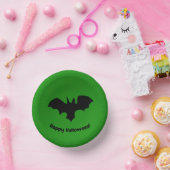 Flying Bat on Green Pappteller (Party)