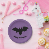 Flying Bat on Purple Pappteller (Party)