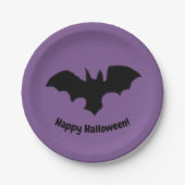 Flying Bat on Purple Pappteller (Vorderseite)