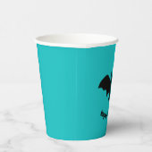 Flying Bat on Teal Pappbecher (Rechts)