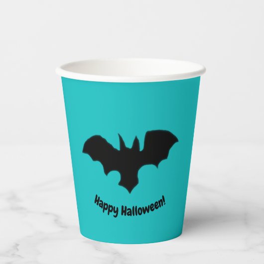 Flying Bat on Teal Pappbecher (Vorderseite)