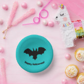 Flying Bat on Teal Pappteller (Party)