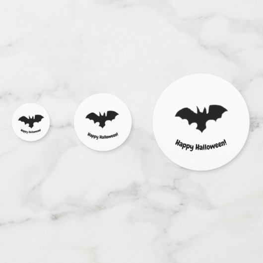 Flying Bat on White Confetti Konfetti (Rückseiten)