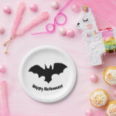 Flying Bat on White Pappteller (Party)