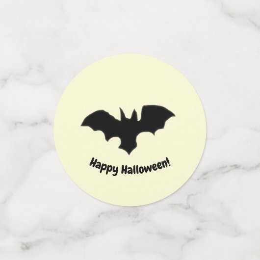 Flying Bat on Yellow Confetti Konfetti (Klein Vorderseite)