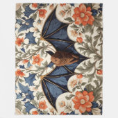 Flying Bat William Morris Inspirierte Flora Fleecedecke (Vorderseite)