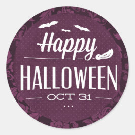 Flying Bats Happy Halloween Runder Aufkleber