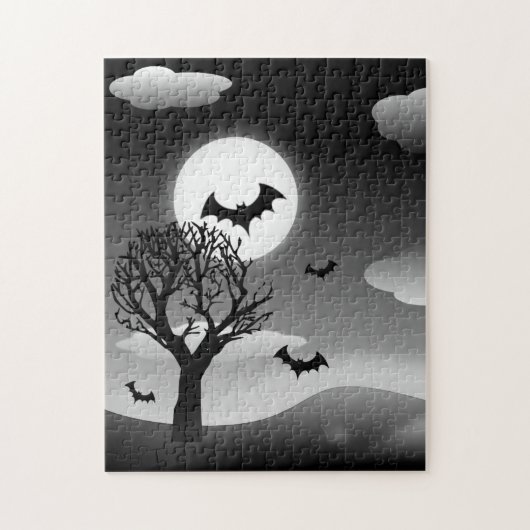 Flying Bats im Moonlit Sky Puzzle (Vertikal)