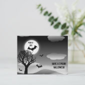 Flying Bats in Moonlit Sky Postcard Postkarte (Stehend Vorderseite)
