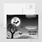 Flying Bats in Moonlit Sky Postcard Postkarte (Vorne/Hinten)
