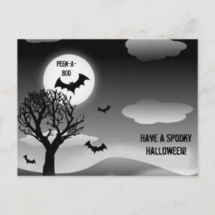 Flying Bats in Moonlit Sky Postcard Postkarte