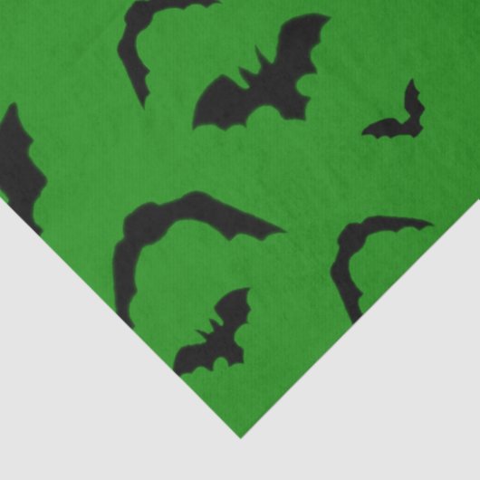 Flying Bats on Green Seidenpapier (Detail)