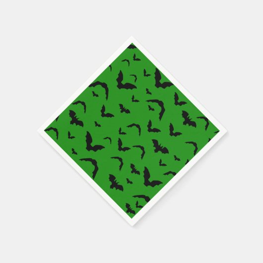 Flying bats on green serviette (Ecke)