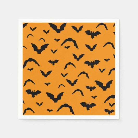 Flying bats on orange serviette (Vorderseite)