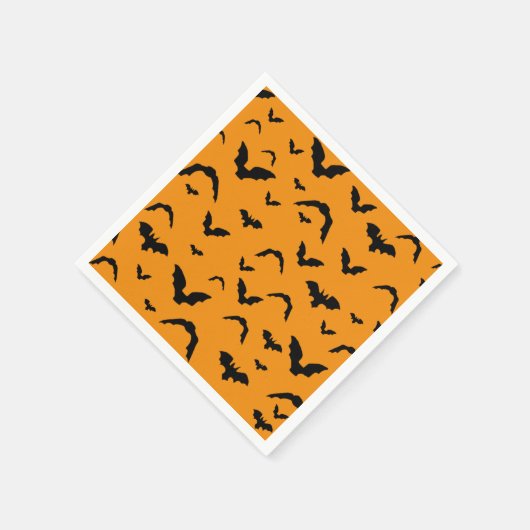 Flying bats on orange serviette (Ecke)