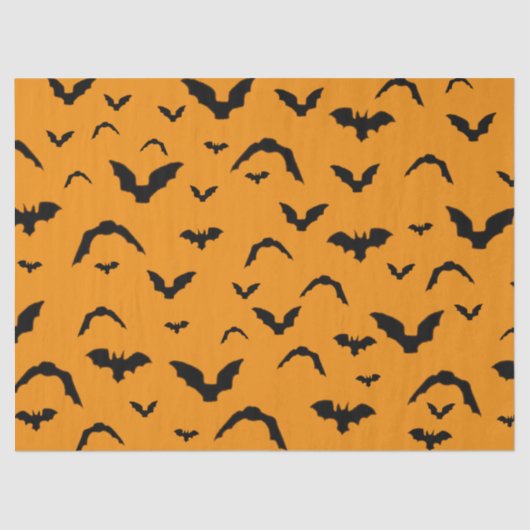 Flying Bats on Orange Tissue Paper Seidenpapier (Vorderseite)