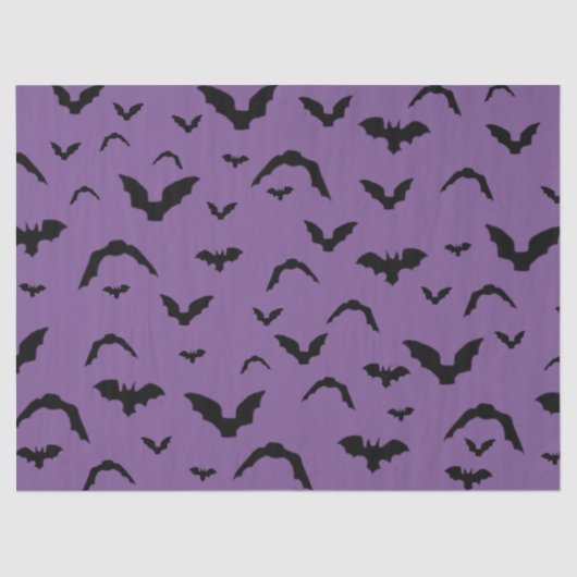 Flying Bats on Purple Tissue Paper Seidenpapier (Vorderseite)