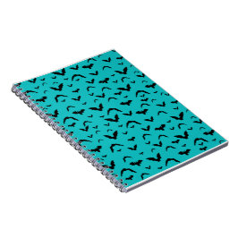 Flying Bats on Teal Notizblock