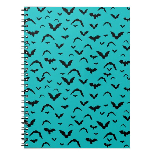 Flying Bats on Teal Notizblock (Vorderseite)