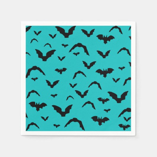 Flying bats on teal serviette (Vorderseite)