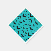 Flying bats on teal serviette (Ecke)
