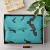 Flying Bats on Teal Tissue Paper Seidenpapier (Geschenk)