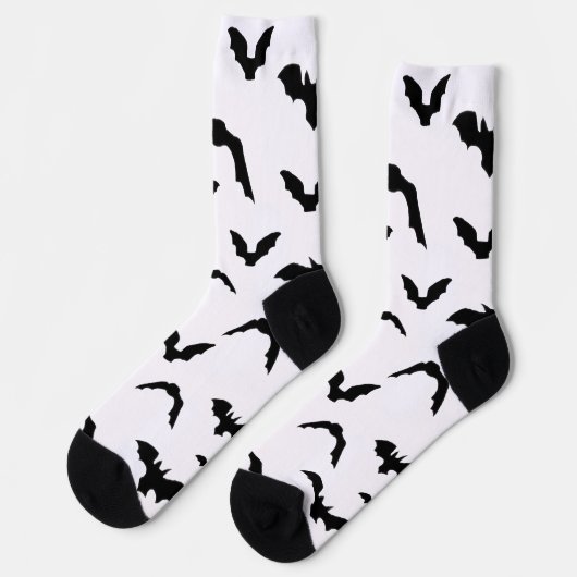 Flying Bats on White Socken (Linkes Detail)