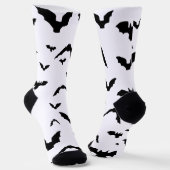 Flying Bats on White Socken (Gewinkelt)