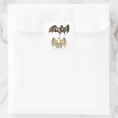 Flying Bats Tierwelt Art Quadratischer Aufkleber (Tasche)