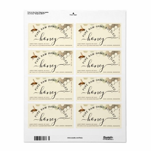 Flying Bee Hand Honig mit Herzetikett (Vorne)