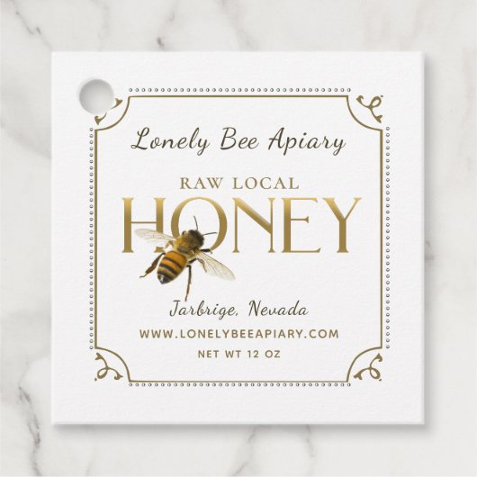 Flying Bee Metallic Gold Honey Label extravagante  (Vorderseite)
