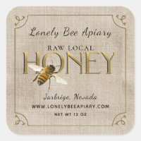 Flying Bee Metallic Gold Honey Label extravagante 
