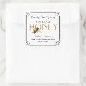 Flying Bee Metallic Gold Honey Label extravagante  Quadratischer Aufkleber (Tasche)