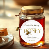 Flying Bee Raw Local Honey Label Weiß Runder Aufkleber