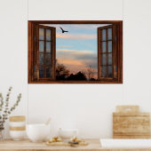 Flying Bird Dark Tined Window Illusion Poster (Küche)