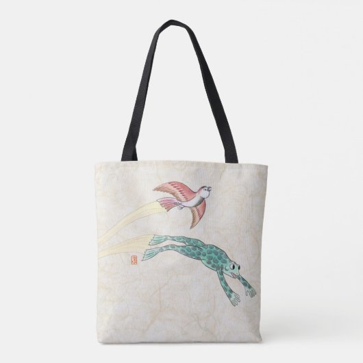 Flying Bird & Frog-Wiederverwendbare Sturdy-Bürste Tasche (Rückseite)