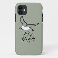 Flying Bird. Seagull in Flight Illustration.