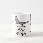 Flying Bird. Seagull in Flight Illustration. Kaffeetasse (Mittel)