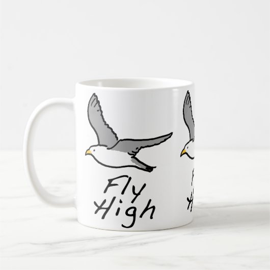 Flying Bird. Seagull in Flight Illustration. Kaffeetasse (Links)