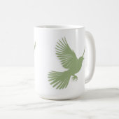 Flying Bird Silhouette Sage Green Scandinavian Kaffeetasse (VorderseiteRechts)