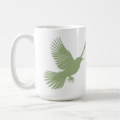 Flying Bird Silhouette Sage Green Scandinavian Kaffeetasse (Links)