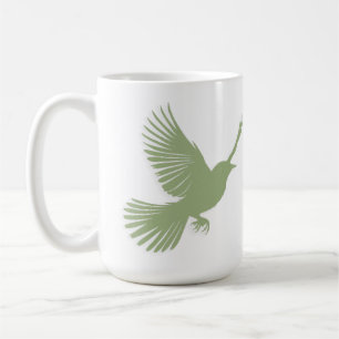 Flying Bird Silhouette Sage Green Scandinavian Kaffeetasse