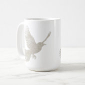 Flying Bird Silhouette Tan Linen Skandinavien Kaffeetasse (Vorderseite Links)