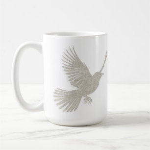 Flying Bird Silhouette Tan Linen Skandinavien Kaffeetasse