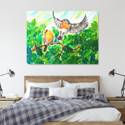 Flying Birds Canvas Print - Malerei Leinwanddruck (Insitu (Schlafzimmer))