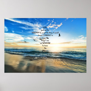 Flying Birds in Heaven Serenity Gebet Poster